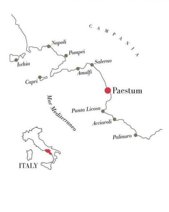 Mapa de Campania con la ubicación del hotel
